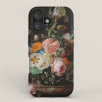 Still Life with Flowers on a Marble Tabletop, Rachel Ruysch, 1716 iPhone Case Gallery Image 1