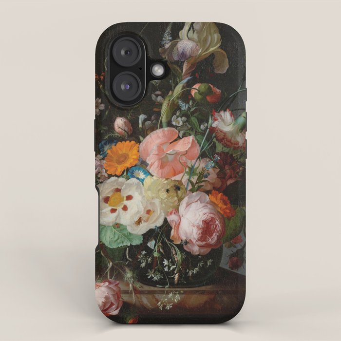 Still Life with Flowers on a Marble Tabletop, Rachel Ruysch, 1716 iPhone Case Gallery Image 1