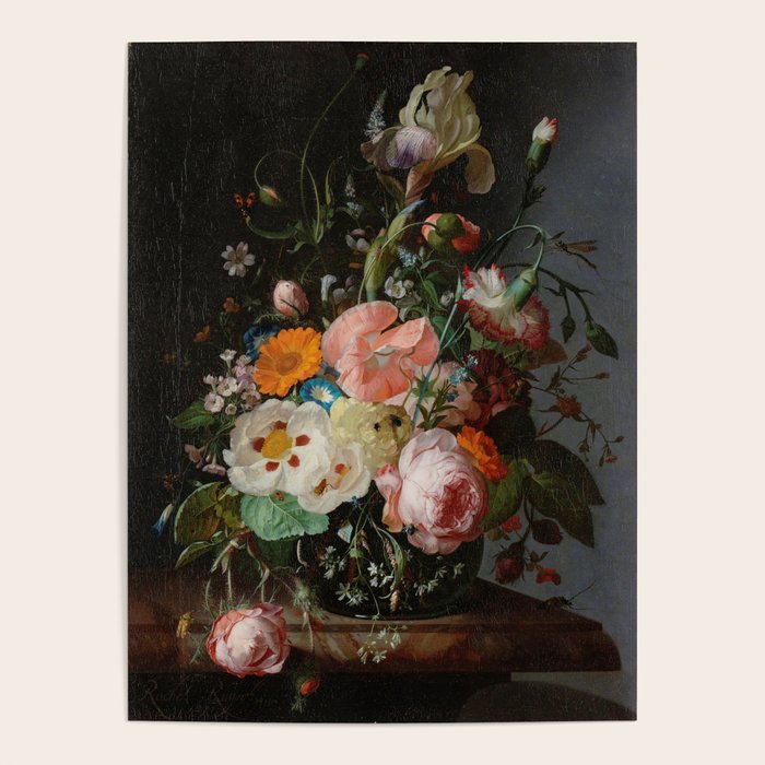 Still Life with Flowers on a Marble Tabletop, Rachel Ruysch, 1716 Poster Gallery Image 4