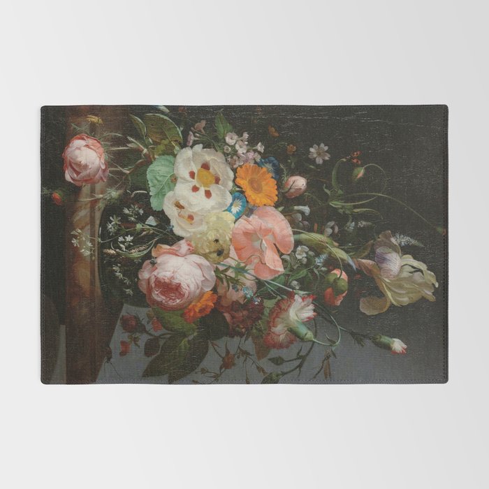 Still Life with Flowers on a Marble Tabletop, Rachel Ruysch, 1716 Rug Gallery Image 2