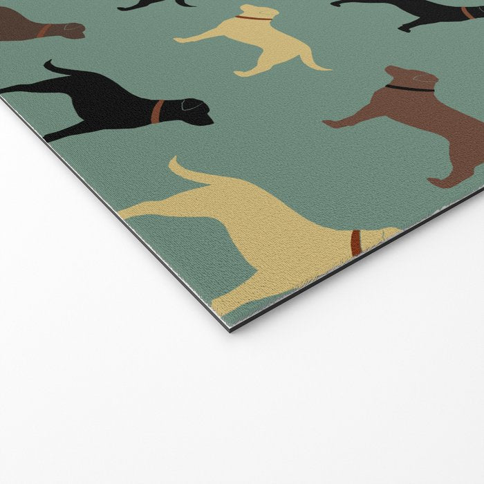 Labrador Retriever Dog Silhouettes Pattern Welcome Mat Gallery Image 2