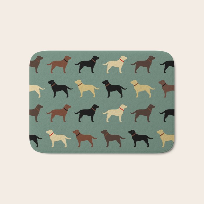 Labrador Retriever Dog Silhouettes Pattern Bath Mat Gallery Image 1