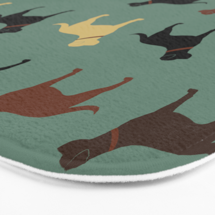 Labrador Retriever Dog Silhouettes Pattern Bath Mat Gallery Image 3