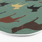 Labrador Retriever Dog Silhouettes Pattern Bath Mat Gallery Image 3