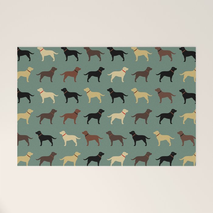 Labrador Retriever Dog Silhouettes Pattern Welcome Mat Gallery Image 1