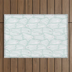 Gossamer Ghosts - soft blue Outdoor Rug Gallery Image 1