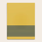 Cuff Stripe Minimalist Pattern  - Navy Blue Stripes on Light Mustard Yellow Solid Notebook Gallery Image 4