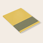 Cuff Stripe Minimalist Pattern  - Navy Blue Stripes on Light Mustard Yellow Solid Notebook Gallery Image 2