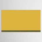 Cuff Stripe Minimalist Pattern  - Navy Blue Stripes on Light Mustard Yellow Solid Tablecloth Gallery Image 2