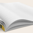 Cuff Stripe Minimalist Pattern  - Navy Blue Stripes on Light Mustard Yellow Solid Notebook Gallery Image 2
