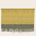 Cuff Stripe Minimalist Pattern  - Navy Blue Stripes on Light Mustard Yellow Solid Wall Hanging Gallery Image 1