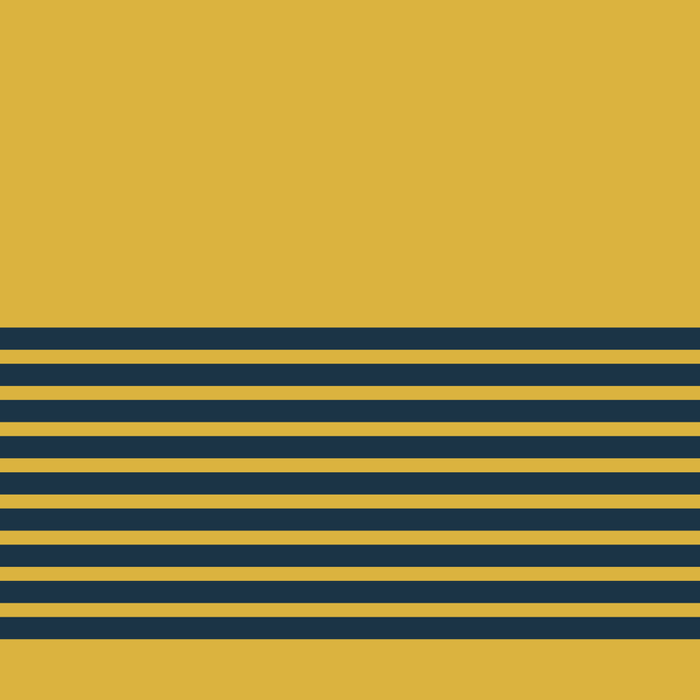 Cuff Stripe Minimalist Pattern  - Navy Blue Stripes on Light Mustard Yellow Solid Coffee Mug Gallery Image 2
