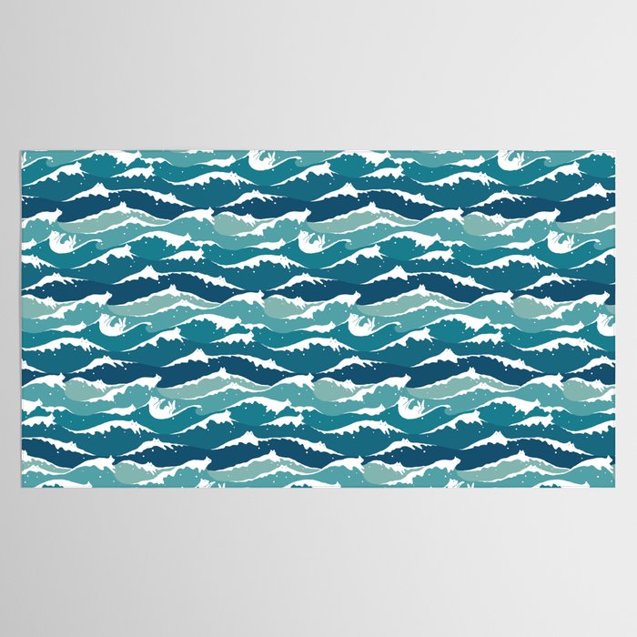 Cat waves pattern Tablecloth Gallery Image 2
