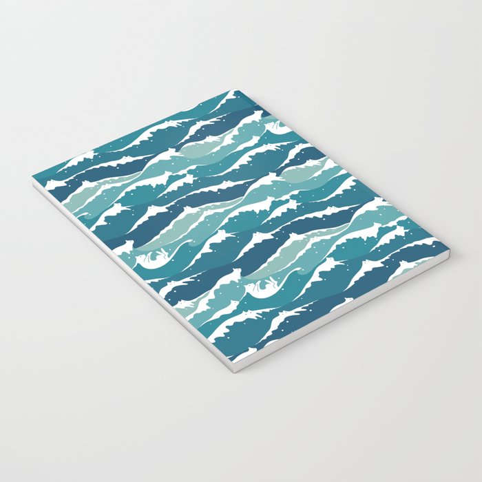 Cat waves pattern Notebook Gallery Image 3