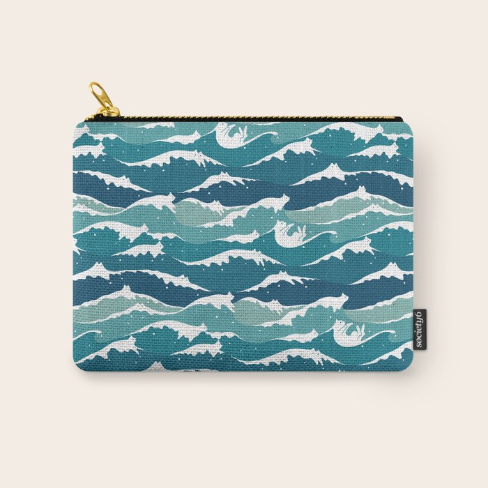 Cat waves pattern Carry All Pouch Gallery Image 1
