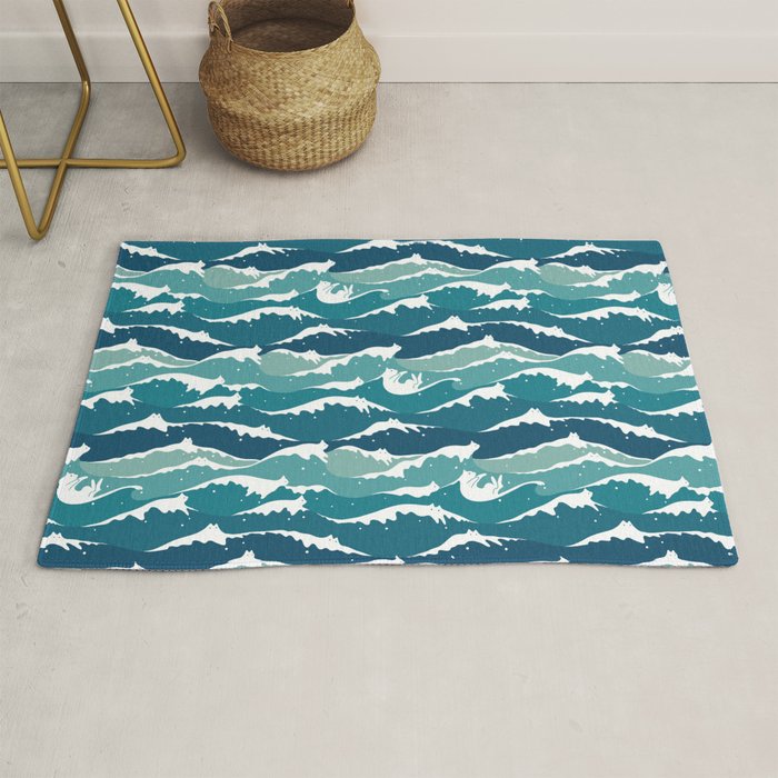 Cat waves pattern Rug Gallery Image 1