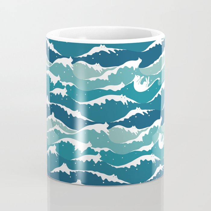 Cat waves pattern Coffee Mug Gallery Image 4