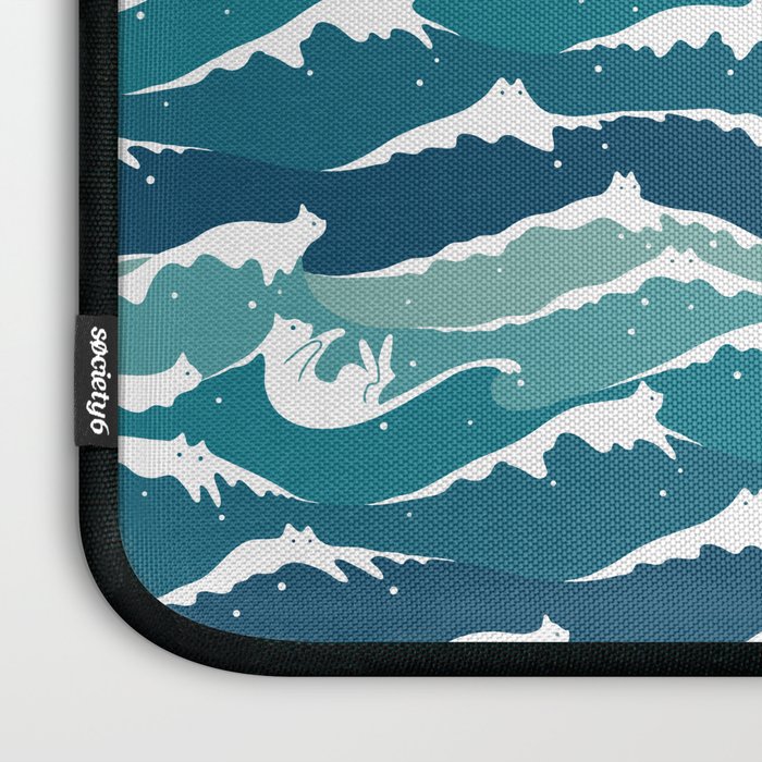 Cat waves pattern Laptop Sleeve Gallery Image 3