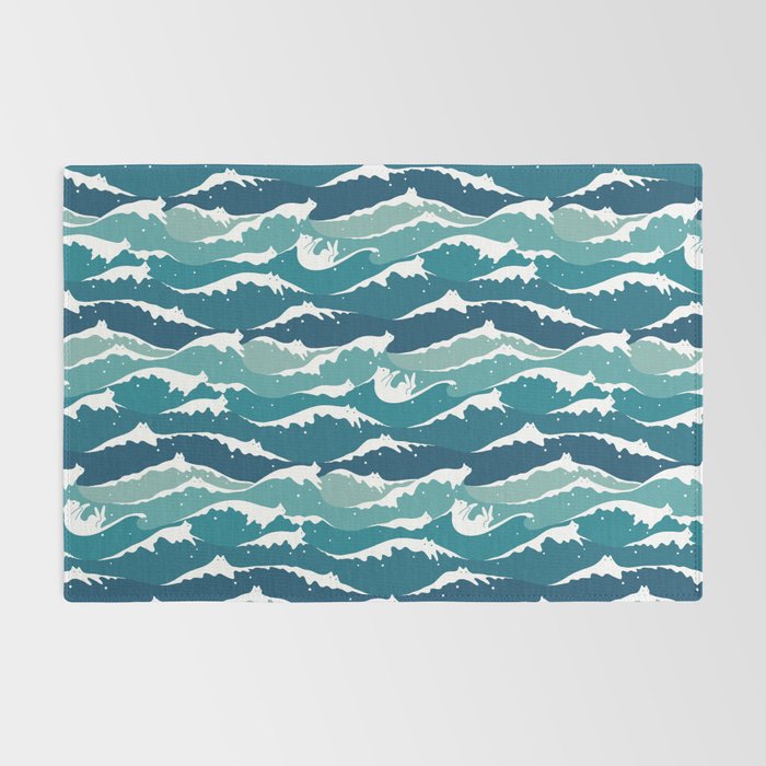 Cat waves pattern Rug Gallery Image 2