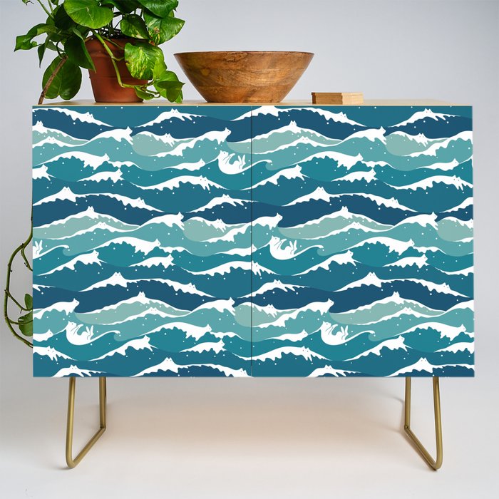 Cat waves pattern Credenza Gallery Image 1