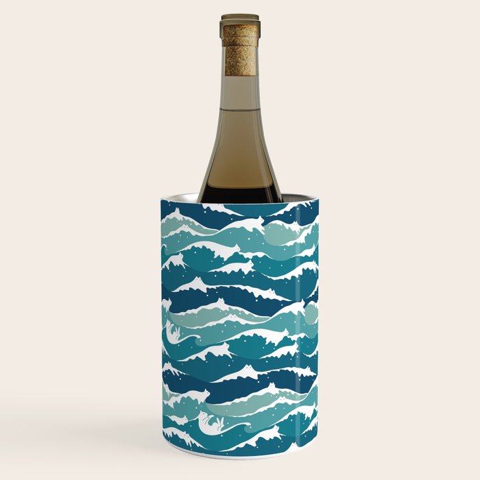Cat waves pattern Wine Chiller Gallery Image 3