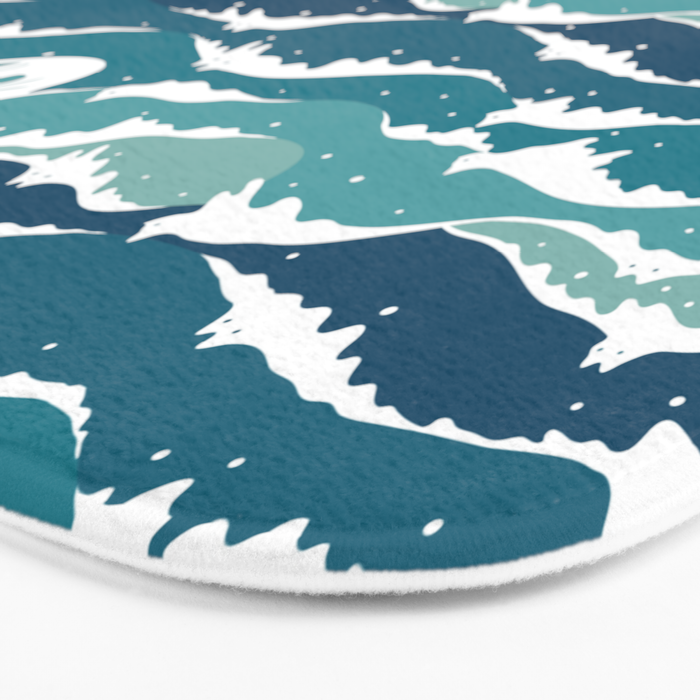 Cat waves pattern Bath Mat Gallery Image 3