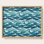 Cat waves pattern Serving Tray Gallery Image 1