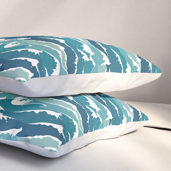 Cat waves pattern Pillow Sham Gallery Image 3
