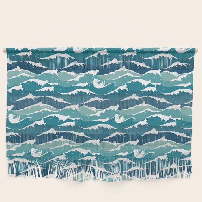 Cat waves pattern Wall Hanging Gallery Image 1