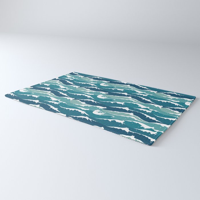 Cat waves pattern Rug Gallery Image 3