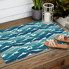 Cat waves pattern Outdoor Rug Gallery Image 2