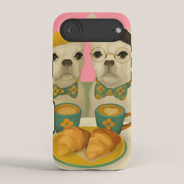 French Bulldogs at Breakfast Cafe iPhone Case Gallery Image 2