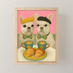 French Bulldogs at Breakfast Cafe Mini Art Print Gallery Image 1