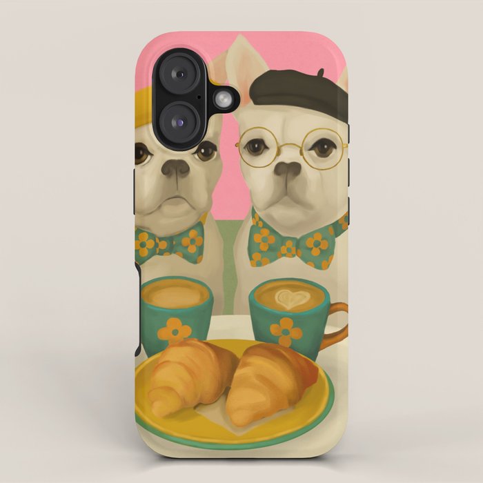 French Bulldogs at Breakfast Cafe iPhone Case Gallery Image 1