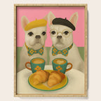 French Bulldogs at Breakfast Cafe Serving Tray Gallery Image 1