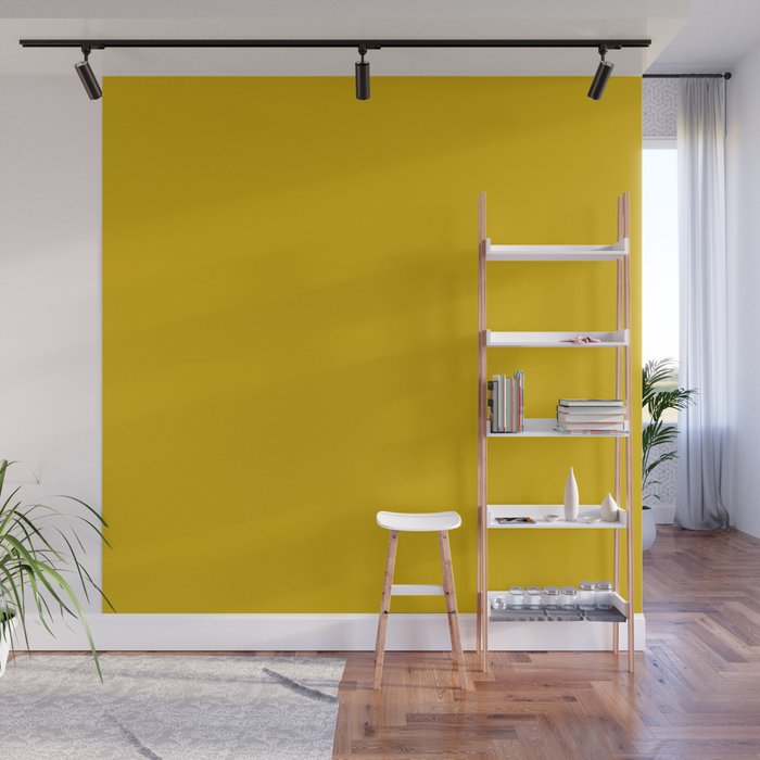 Mango Yellow Solid Color Wall Mural Gallery Image 1