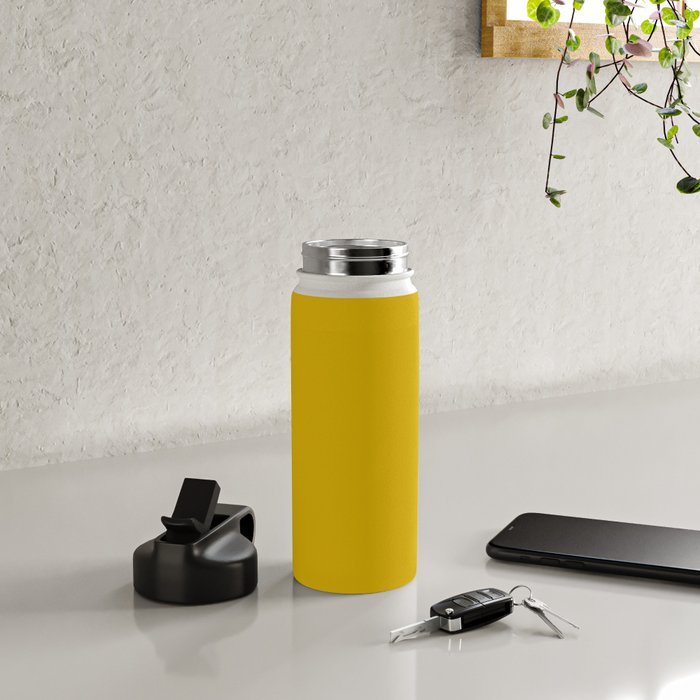 Mango Yellow Solid Color Water Bottle Gallery Image 4