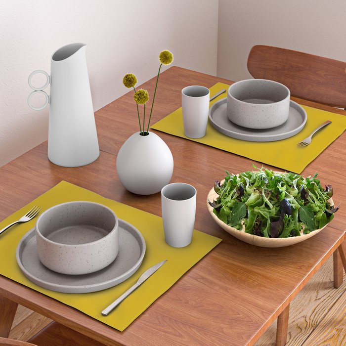 Mango Yellow Solid Color Placemat Gallery Image 2