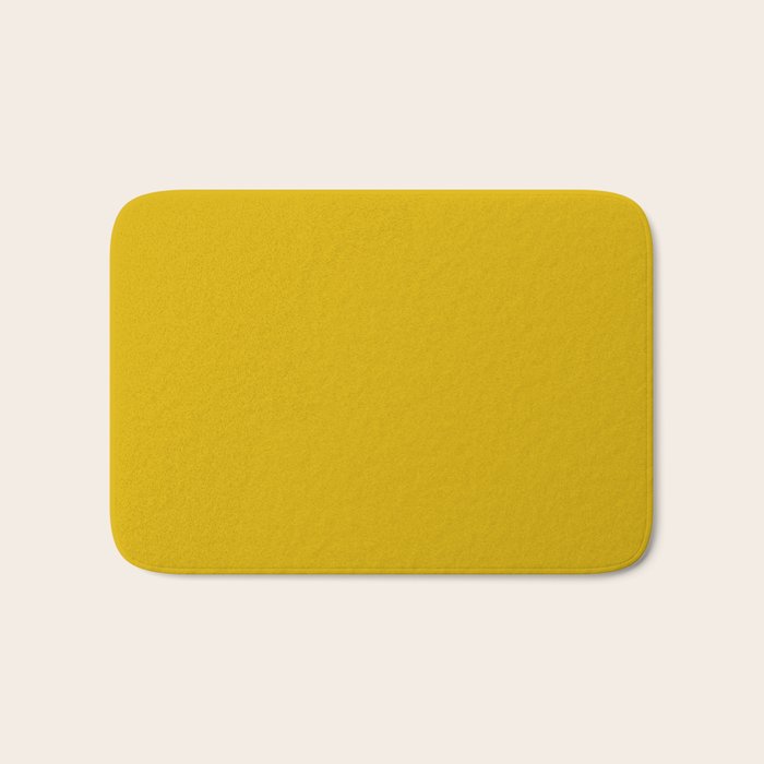 Mango Yellow Solid Color Bath Mat Gallery Image 1