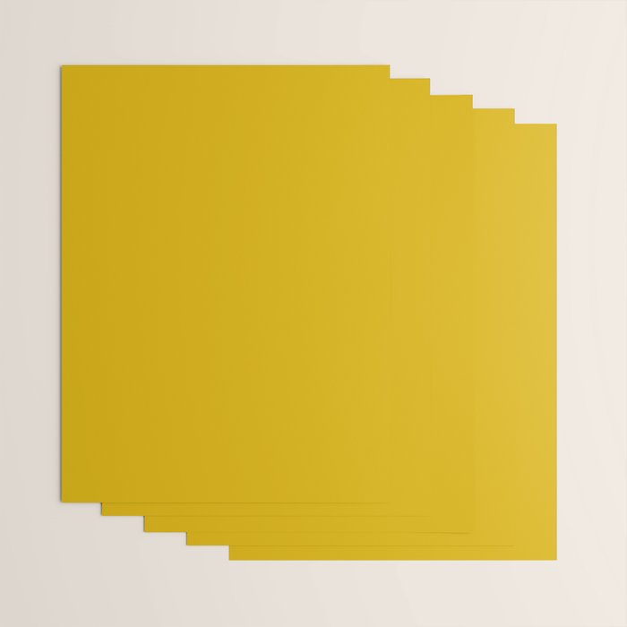 Mango Yellow Solid Color Wrapping Paper Gallery Image 3