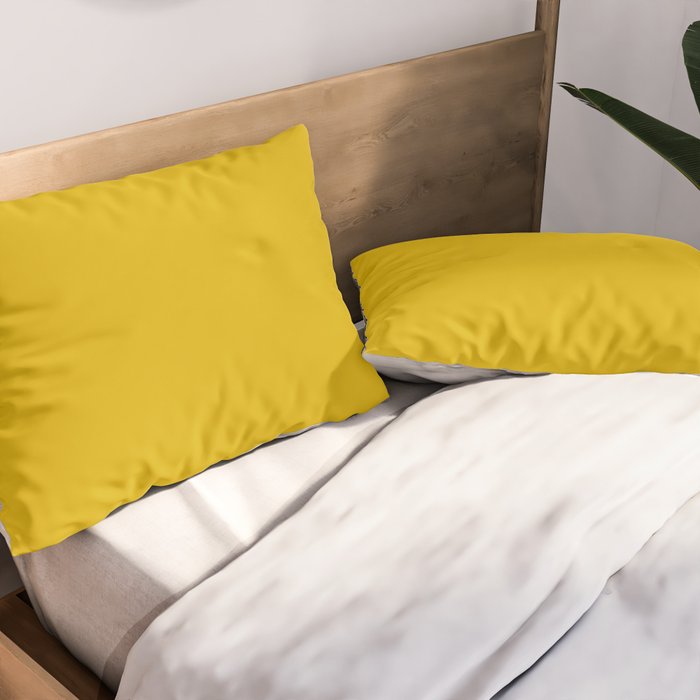 Mango Yellow Solid Color Pillow Sham Gallery Image 2