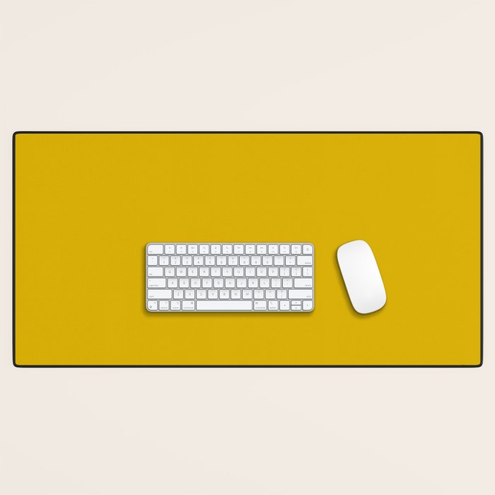 Mango Yellow Solid Color Desk Mat Gallery Image 1