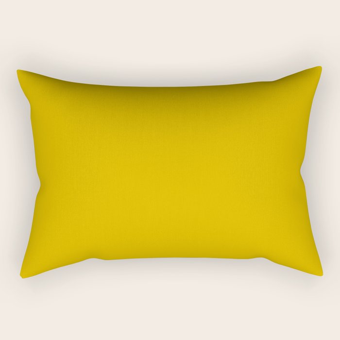 Mango Yellow Solid Color Rectangular Pillow Gallery Image 1