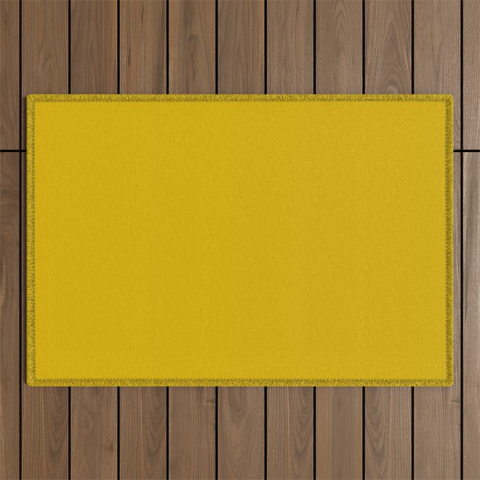 Mango Yellow Solid Color Outdoor Rug Gallery Image 1