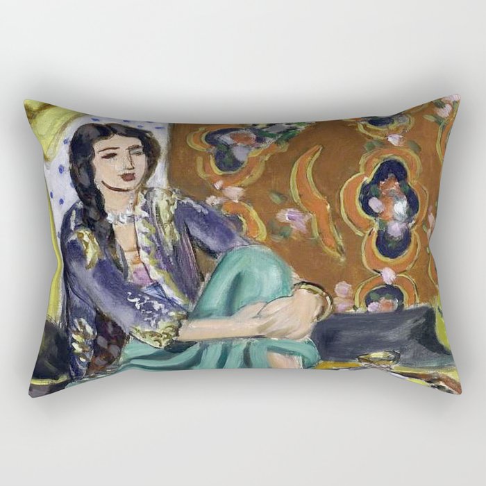 Henri Matisse 'Odalisque' Orientalist Female Figurative Art Rectangular Pillow Gallery Image 1