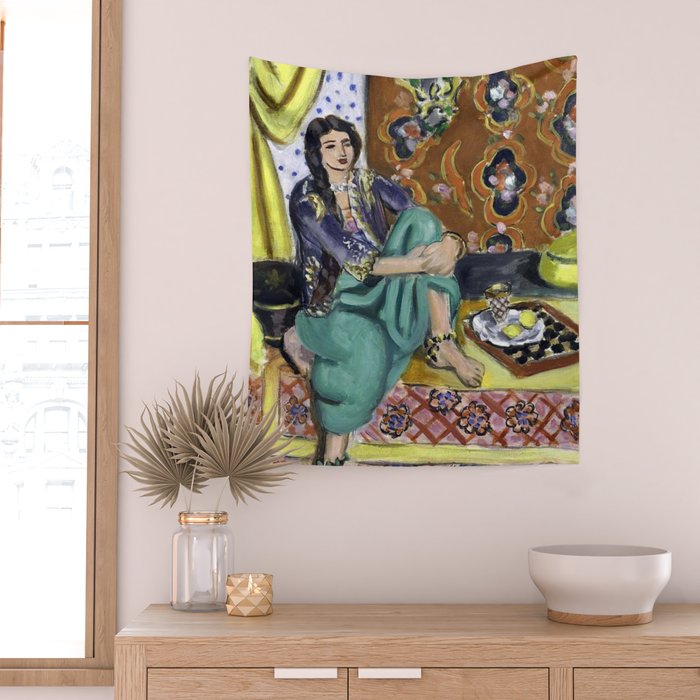 Henri Matisse 'Odalisque' Orientalist Female Figurative Art Wall Tapestry Gallery Image 2