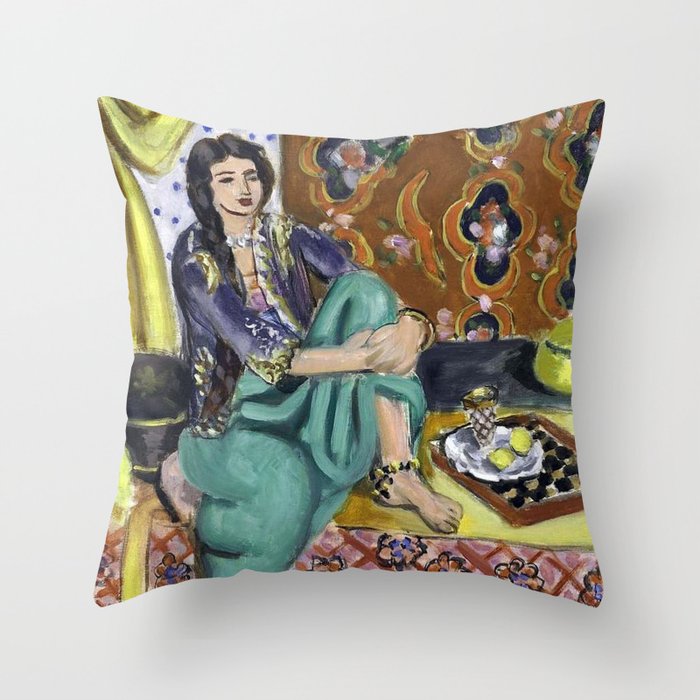 Henri Matisse 'Odalisque' Orientalist Female Figurative Art Throw Pillow Gallery Image 6