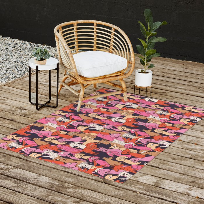 Dogs all day brights Outdoor Rug Gallery Image 2