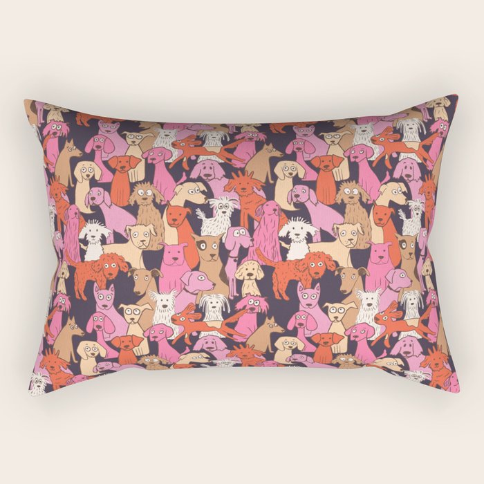 Dogs all day brights Rectangular Pillow Gallery Image 1