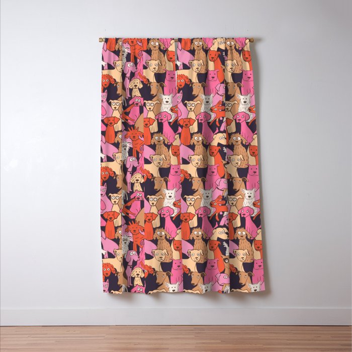 Dogs all day brights Window Curtain Gallery Image 3
